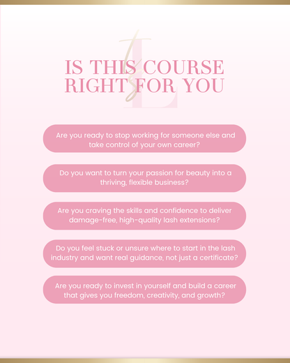 IN PERSON BEGINNER LASH TRAINING - GOLD COAST